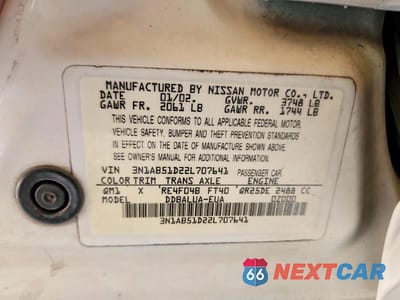 Zdjęcie 12 z 12 samochodu: 2002 NISSAN SENTRA SE-R SPEC V VIN:3N1AB51D22L707641 - miniatura