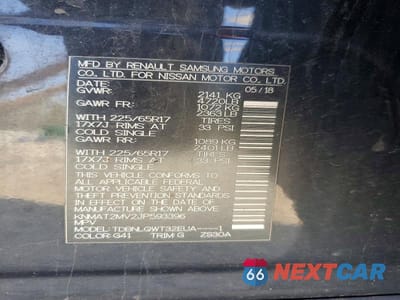 Zdjęcie 13 z 13 samochodu: 2018 NISSAN ROGUE SV VIN:KNMAT2MV2JP593396 - miniatura