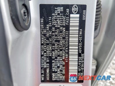 Zdjęcie 12 z 12 samochodu: 2014 TOYOTA CAMRY LE VIN:4T4BF1FK1ER409132 - miniatura