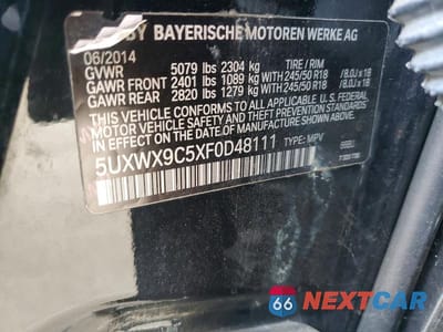Zdjęcie 13 z 13 samochodu: 2015 BMW X3 XDRIVE28I VIN:5UXWX9C5XF0D48111 - miniatura