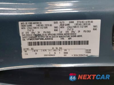 Zdjęcie 12 z 12 samochodu: 2021 FORD BRONCO BASE VIN:1FMEE5BP9MLA80932 - miniatura