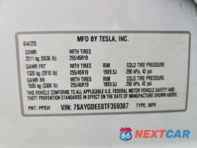 Zdjęcie 14 z 14 samochodu: 2026 TESLA MODEL Y VIN:7SAYGDEE8TF359387 - miniatura