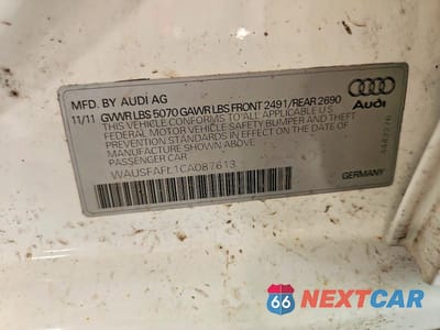 Zdjęcie 13 z 13 samochodu: 2012 AUDI A4 PREMIUM VIN:WAUSFAFL1CA087613 - miniatura