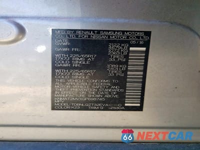 Zdjęcie 13 z 13 samochodu: 2016 NISSAN ROGUE SV VIN:KNMAT2MVXGP698745 - miniatura