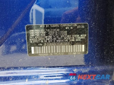 Zdjęcie 12 z 12 samochodu: 2025 SUBARU IMPREZA VIN:JF1GUABC9S8338362 - miniatura