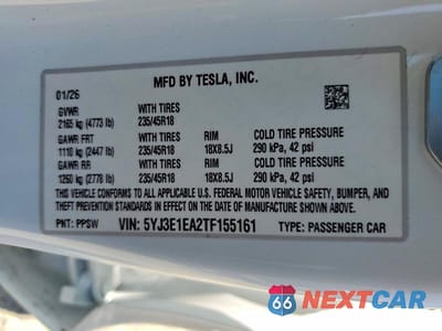Zdjęcie 12 z 12 samochodu: 2026 TESLA MODEL 3 VIN:5YJ3E1EA2TF155161 - miniatura