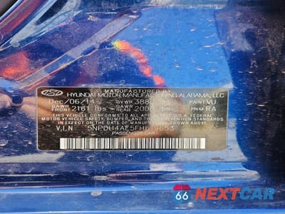 Zdjęcie 12 z 12 samochodu: 2015 HYUNDAI ELANTRA SE VIN:5NPDH4AE5FH619653 - miniatura