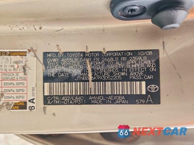 Zdjęcie 12 z 12 samochodu: 2009 TOYOTA CAMRY HYBRID VIN:JTNBB46K993052205 - miniatura