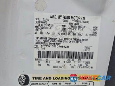 Zdjęcie 13 z 13 samochodu: 2013 FORD F150 SUPERCREW VIN:1FTFW1EF2DFA89228 - miniatura