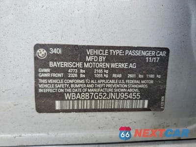 Zdjęcie 12 z 12 samochodu: 2018 BMW 340 XI VIN:WBA8B7G52JNU95455 - miniatura