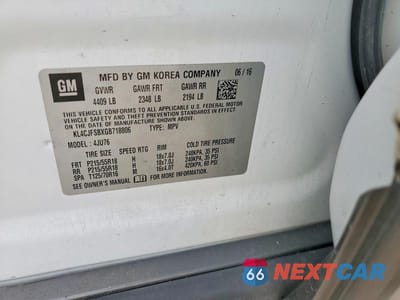 Zdjęcie 13 z 13 samochodu: 2016 BUICK ENCORE CONVENIENCE VIN:KL4CJFSBXGB718806 - miniatura