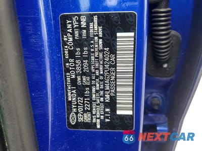 Zdjęcie 12 z 12 samochodu: 2023 HYUNDAI ELANTRA SEL VIN:KMHLM4AG2PU424024 - miniatura