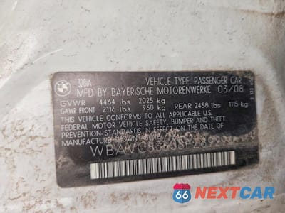 Zdjęcie 12 z 12 samochodu: 2008 BMW 328 I SULEV VIN:WBAVC53508FZ89294 - miniatura