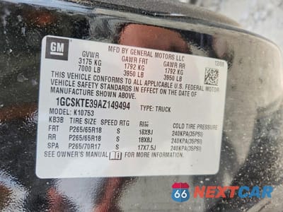 Zdjęcie 12 z 12 samochodu: 2010 CHEVROLET SILVERADO K1500 LTZ VIN:1GCSKTE39AZ149494 - miniatura