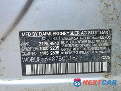 Zdjęcie 12 z 12 samochodu: 2007 MERCEDES-BENZ E 350 VIN:WDBUF56X87B031642 - miniatura