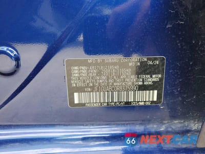 Zdjęcie 12 z 12 samochodu: 2024 SUBARU IMPREZA VIN:JF1GUABC0R8375990 - miniatura