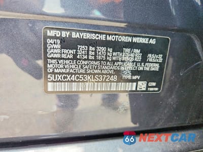 Zdjęcie 12 z 12 samochodu: 2019 BMW X7 XDRIVE50I VIN:5UXCX4C53KLS37248 - miniatura