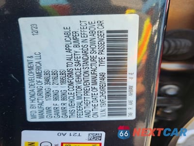 Zdjęcie 13 z 13 samochodu: 2024 HONDA CIVIC LX VIN:19XFL2H5XRE014649 - miniatura