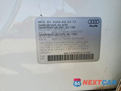 Zdjęcie 12 z 12 samochodu: 2012 AUDI Q5 PREMIUM PLUS VIN:WA1LFAFP6CA101851 - miniatura