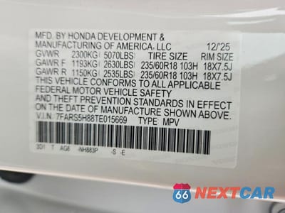 Zdjęcie 14 z 14 samochodu: 2026 HONDA CR-V SPORT-L VIN:7FARS5H88TE015669 - miniatura