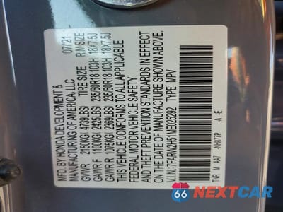 Zdjęcie 13 z 13 samochodu: 2021 HONDA CR-V EX VIN:7FARW2H51ME025292 - miniatura