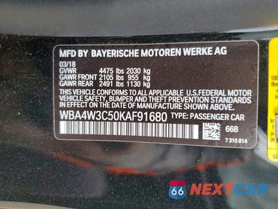 Zdjęcie 12 z 12 samochodu: 2019 BMW 430I VIN:WBA4W3C50KAF91680 - miniatura