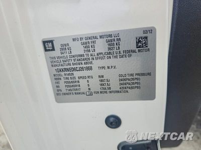 Zdjęcie 12 z 12 samochodu: 2012 GMC ACADIA SL VIN:1GKKRNED6CJ261868 - miniatura