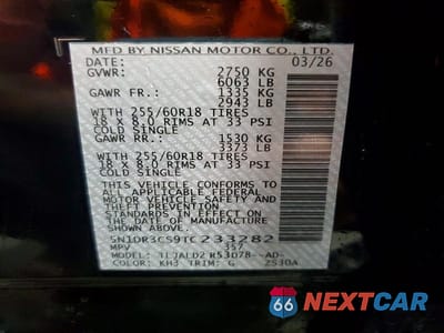 Zdjęcie 13 z 13 samochodu: 2026 NISSAN PATHFINDER SL VIN:5N1DR3CS9TC233282 - miniatura