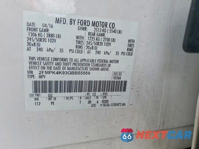 Zdjęcie 13 z 13 samochodu: 2016 FORD EDGE TITANIUM VIN:2FMPK4K93GBB55559 - miniatura