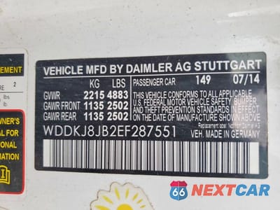 Zdjęcie 12 z 12 samochodu: 2014 MERCEDES-BENZ E 350 4MATIC VIN:WDDKJ8JB2EF287551 - miniatura
