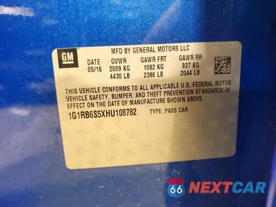 Zdjęcie 12 z 12 samochodu: 2017 CHEVROLET VOLT PREMIER VIN:1G1RB6S5XHU108782 - miniatura