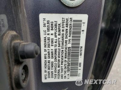 Zdjęcie 13 z 13 samochodu: 2014 HONDA CIVIC HYBRID L VIN:19XFB4F31EE000326 - miniatura