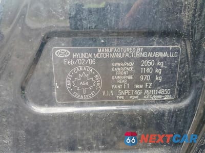 Zdjęcie 13 z 13 samochodu: 2006 HYUNDAI SONATA GL VIN:5NPET46F76H114850 - miniatura
