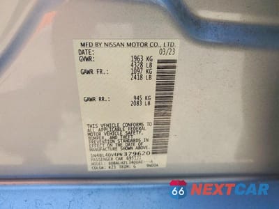 Zdjęcie 12 z 12 samochodu: 2023 NISSAN ALTIMA SR VIN:1N4BL4DV4PN379620 - miniatura