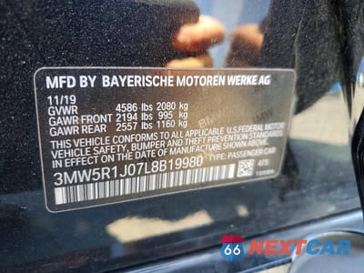 Zdjęcie 12 z 12 samochodu: 2020 BMW 330I VIN:3MW5R1J07L8B19980 - miniatura