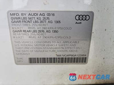 Zdjęcie 13 z 13 samochodu: 2016 AUDI SQ5 PRESTIGE VIN:WA1VCAFP8GA122854 - miniatura