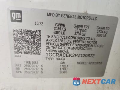 Zdjęcie 12 z 12 samochodu: 2023 CHEVROLET SILVERADO C1500 LT VIN:1GCRACEK3PZ120672 - miniatura