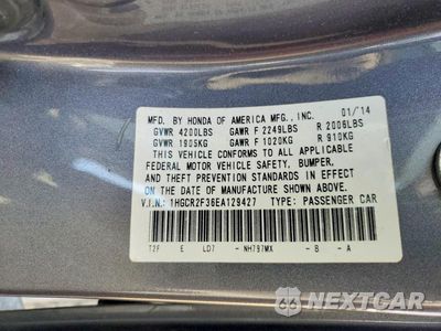 Zdjęcie 12 z 12 samochodu: 2014 HONDA ACCORD LX VIN:1HGCR2F36EA129427 - miniatura