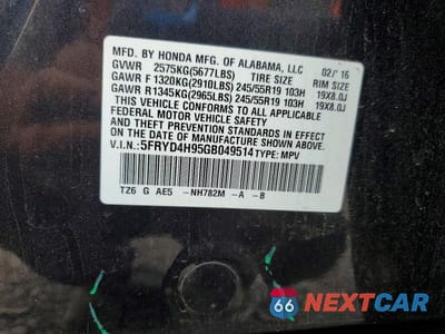 Zdjęcie 13 z 13 samochodu: 2016 ACURA MDX ADVANCE VIN:5FRYD4H95GB049514 - miniatura