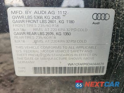Zdjęcie 14 z 14 samochodu: 2013 AUDI Q5 PREMIUM VIN:WA1CFAFP6DA044679 - miniatura