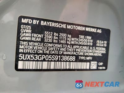 Zdjęcie 14 z 14 samochodu: 2025 BMW X3 30 XDRIVE VIN:5UX53GP05S9138688 - miniatura
