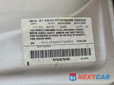Zdjęcie 12 z 12 samochodu: 2000 VOLVO V70 XC VIN:YV1LZ56D0Y2726283 - miniatura
