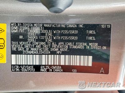 Zdjęcie 26 z 26 samochodu: 2020 LEXUS RX 450H VIN:2T2HGMDA0LC045504 - miniatura
