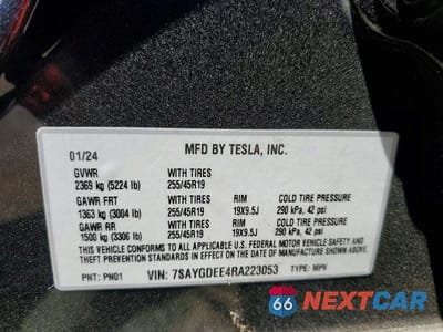 Zdjęcie 12 z 12 samochodu: 2024 TESLA MODEL Y VIN:7SAYGDEE4RA223053 - miniatura