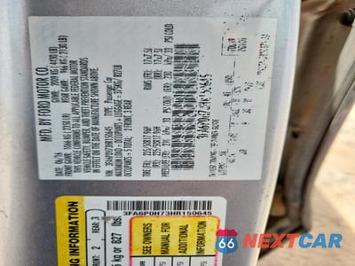 Zdjęcie 12 z 12 samochodu: 2017 FORD FUSION SE VIN:3FA6P0H73HR150645 - miniatura