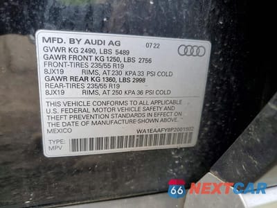 Zdjęcie 13 z 13 samochodu: 2023 AUDI Q5 PREMIUM PLUS 45 VIN:WA1EAAFY8P2001802 - miniatura