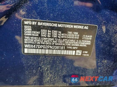Zdjęcie 13 z 13 samochodu: 2023 BMW X3 SDRIVE30I VIN:WBX47DP02PN208181 - miniatura