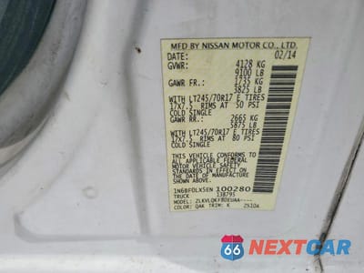 Zdjęcie 14 z 14 samochodu: 2014 NISSAN NV 2500 VIN:1N6BF0LX5EN100280 - miniatura