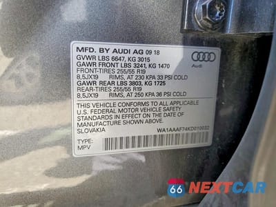 Zdjęcie 14 z 14 samochodu: 2019 AUDI Q7 PREMIUM VIN:WA1AAAF74KD010032 - miniatura