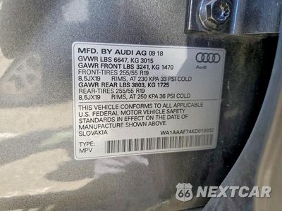 Zdjęcie 14 z 14 samochodu: 2019 AUDI Q7 PREMIUM VIN:WA1AAAF74KD010032 - miniatura